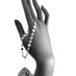 NWT Silver Ankle Bracelet Anklet Round Disc Coin  Chain Claw Clasp Closure